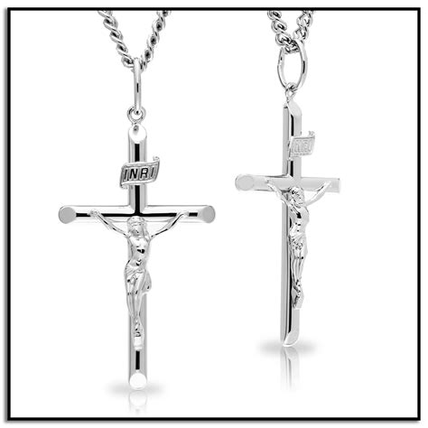 amazon mens silver cross necklace